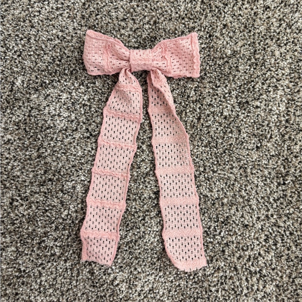 Pink Long Bow Barrette